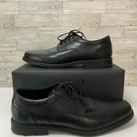 Rockport men’s size 12 Northpoint EUC WATERPROOF BLACK LEATHER - Picture 1 of 13